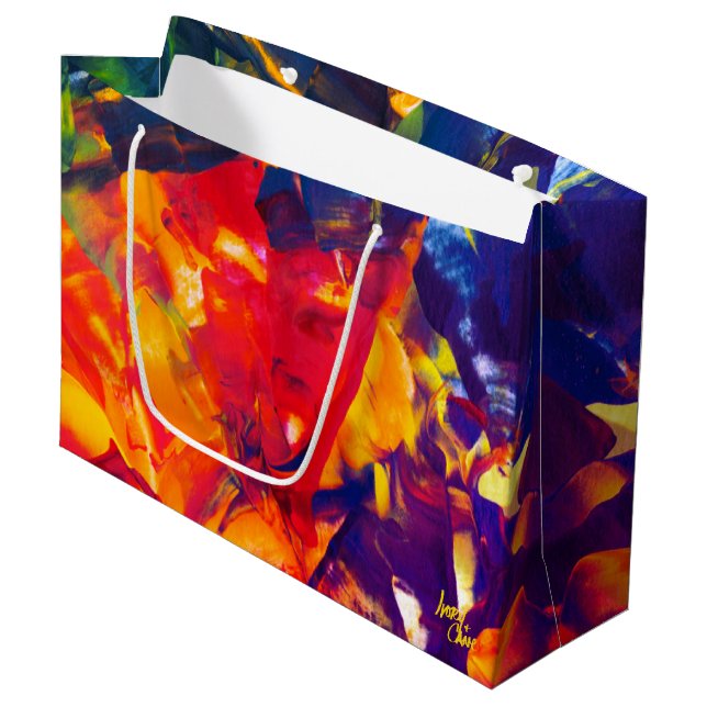 SPWW Psychedelic Spiral Große Geschenktüte (Vorderseite Schrägansicht)