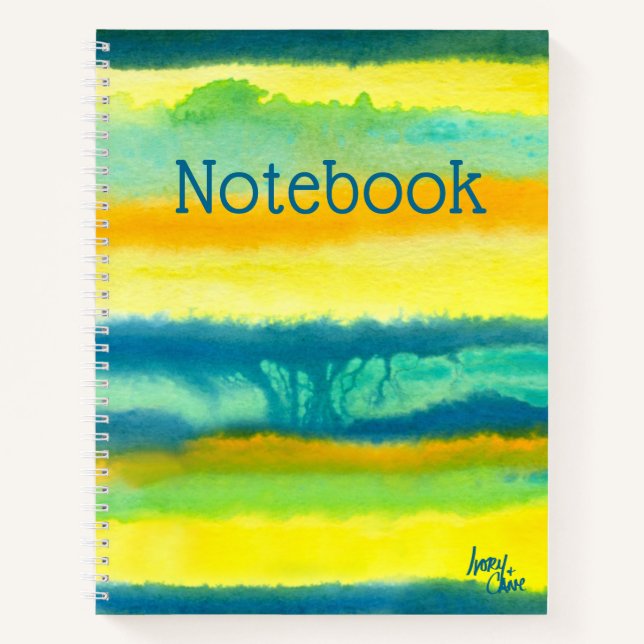 SPWW Tangoed Tiers Aquamarin Green & Orange Spiral Notizbuch (Vorderseite)