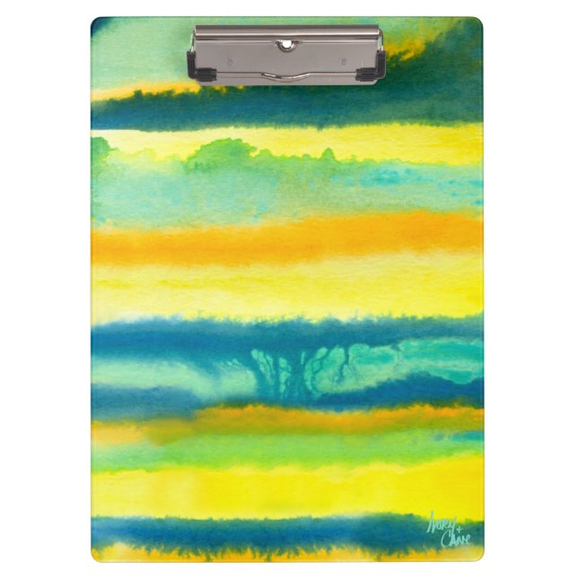 SPWW Tangoed Tiers Aquamarin grün & orange Klemmbrett (Vorderseite)