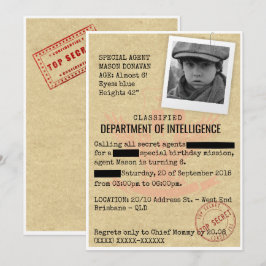 Spy Birthday Party Einladung