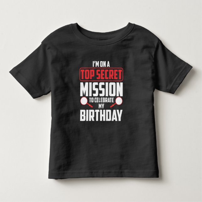 Spy Birthday Party Thema Top Secret Mission (Vorderseite)
