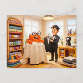 Spy Crab Getting Fitted For Tailored Suit Postkarte