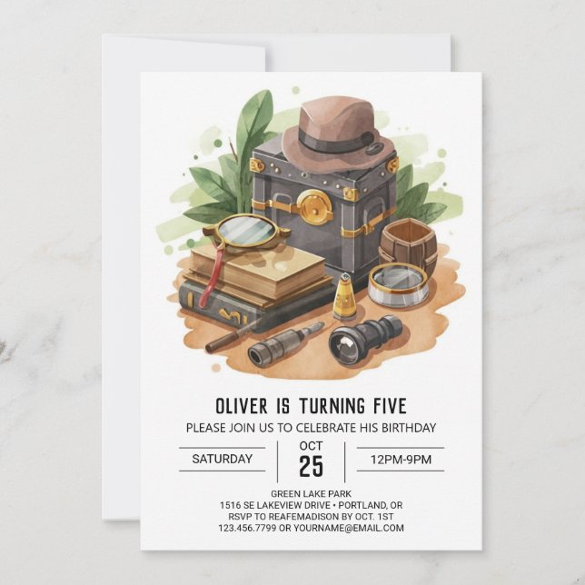 Spy Enchanted Detective Birthday Einladung (Vorderseite)
