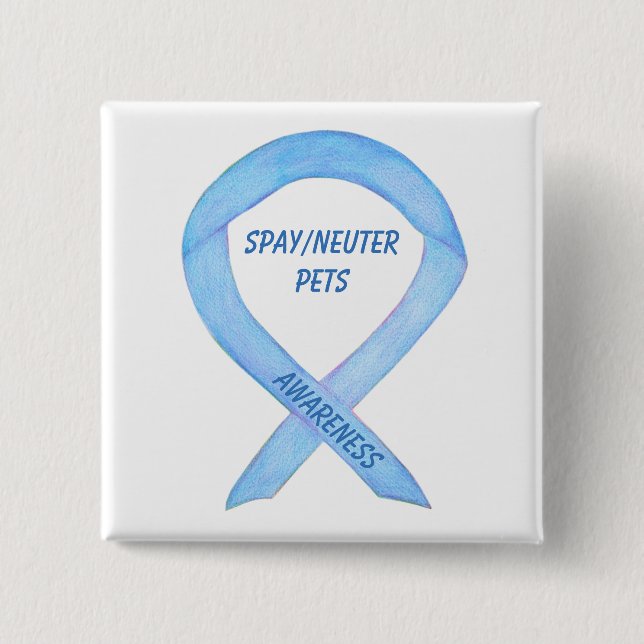 Spy/Neuter Pets Awareness Custom Ribbon Art Button (Vorderseite)