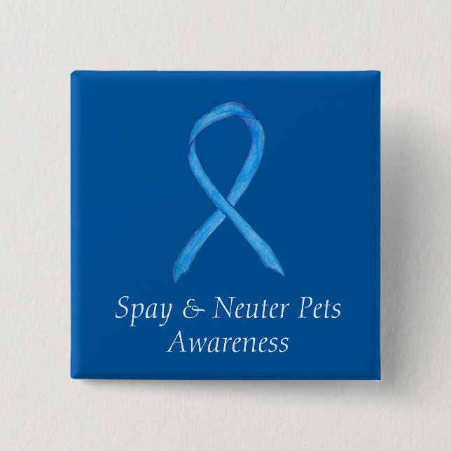 Spy/Neuter Pets Awareness Ribbon Custom Art Button (Vorderseite)