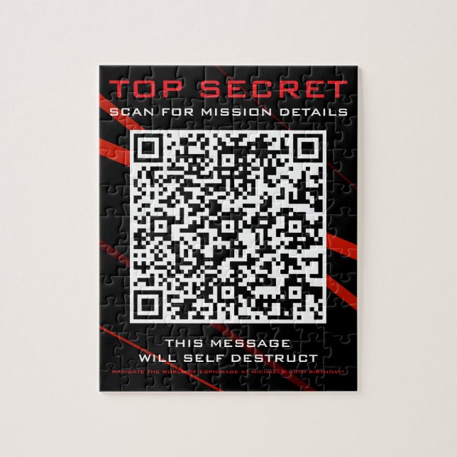 Spy Party Einladung Puzzle (Vertikal)