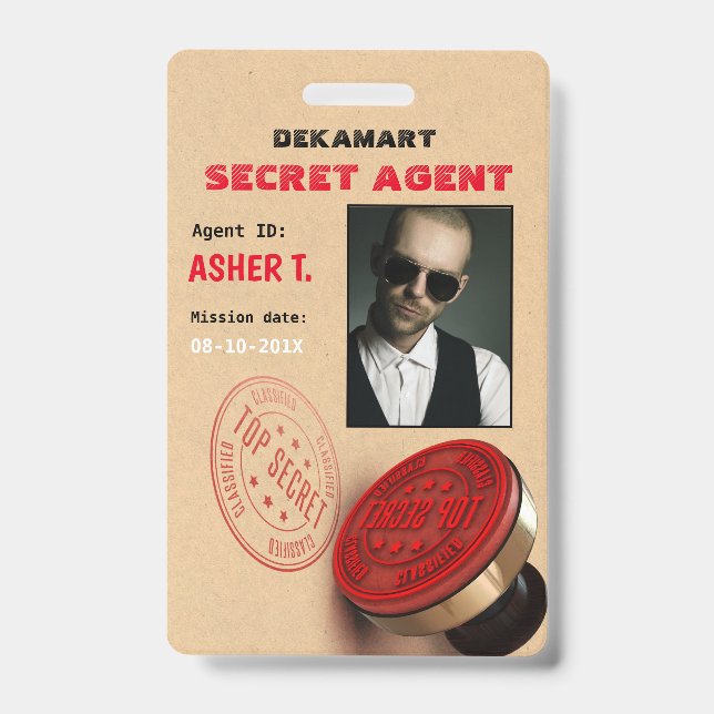 Spy Party Secret Agent Company Abzeichen Ausweis (Vorderseite)