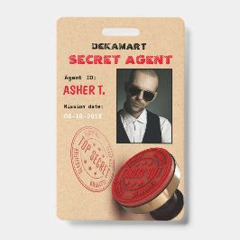 Spy Party Secret Agent Company Abzeichen Ausweis