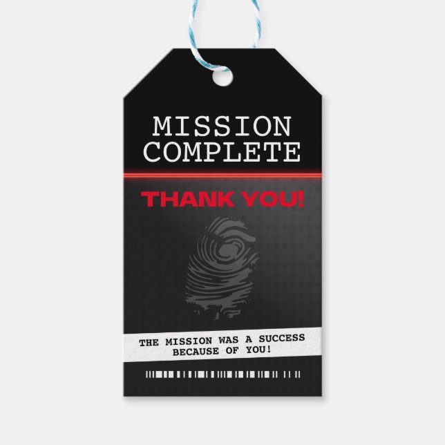 Spy Party Vielen Dank Geschenkanhänger (Vorderseite)