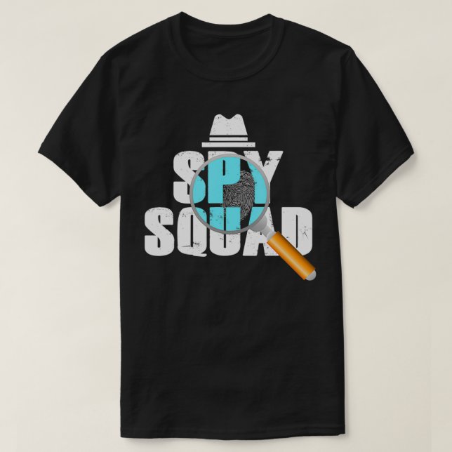 Spy Squad Polizei Kriminelle Ermittler Privatdetek T-Shirt (Design vorne)