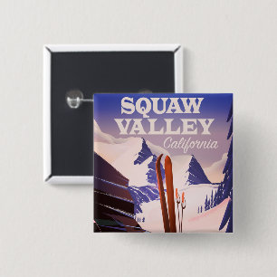 Sqaw Valley Kalifornien Reiseplakat. Button