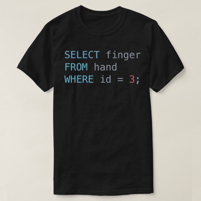 SQL Middle Finger T-Shirt (Design vorne)