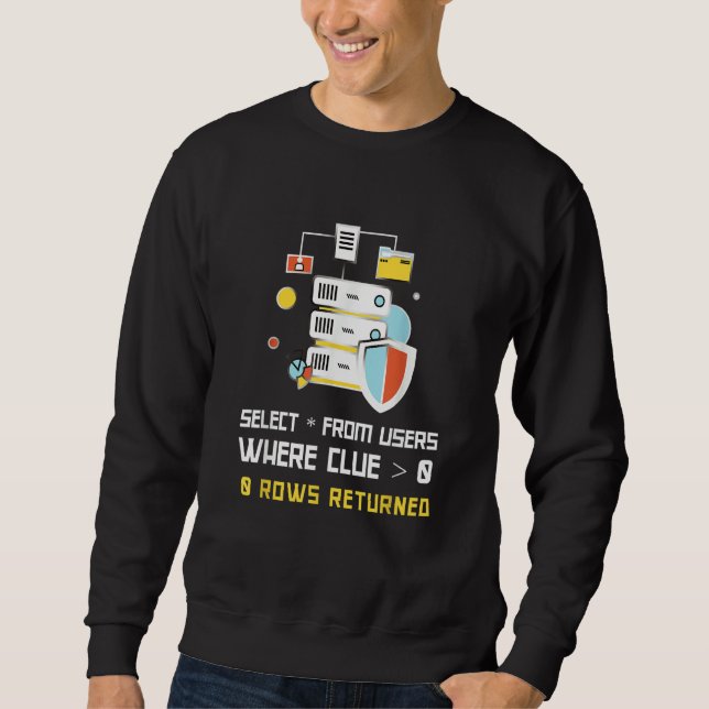 SQL Query Geek Database Programmer Database Admin  Sweatshirt (Vorderseite)