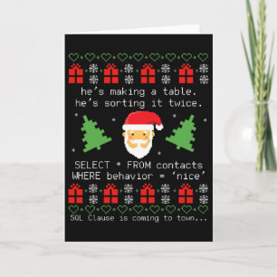 Sql Weihnachtsmann Datensatz Klausel Entwickler Co Karte