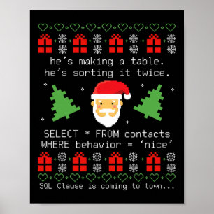 Sql Weihnachtsmann Datensatz Klausel Entwickler Co Poster