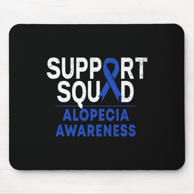 Squad Alopecia Awareness Blue Om Ribbon Krieger Mousepad (Vorne)