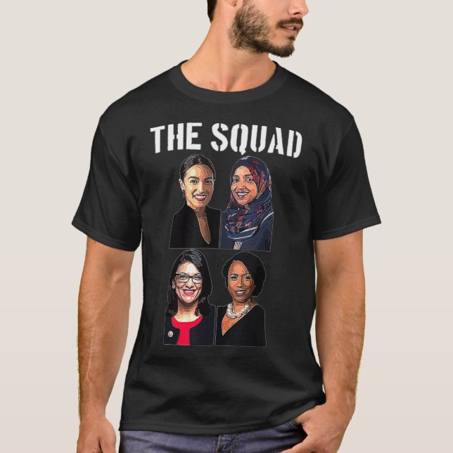 Squad AOC Ocasio Ilhan Omar Tlaib Pressley Green N T-Shirt (Vorderseite)