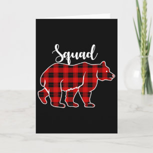 Squad Bär Rot Kariert Weihnachts Kostüm passend Fa Karte