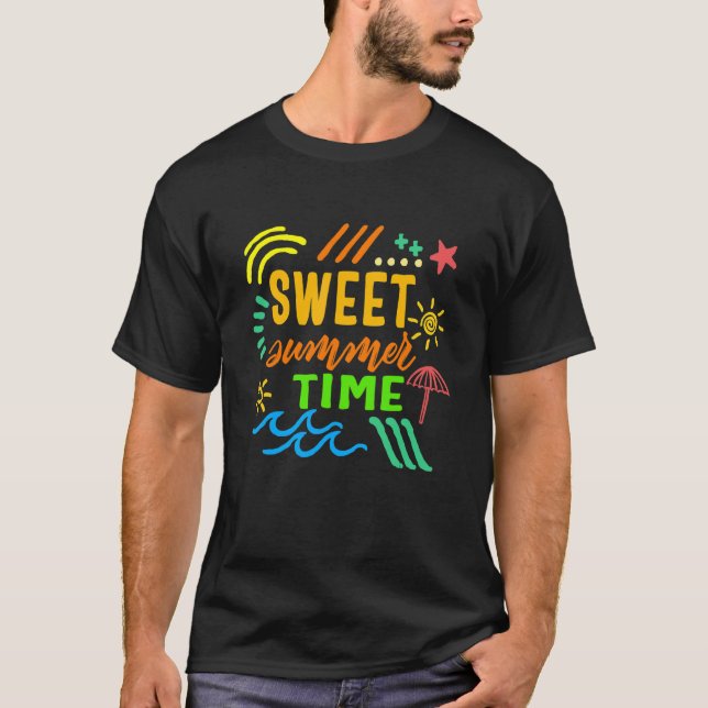 Squad Beach Sweet Sommerzeit Familienurlaub Modus T-Shirt (Vorderseite)