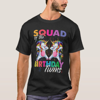Squad Birthday Twins Boy Girl Dabbing Unicorn T-Shirt