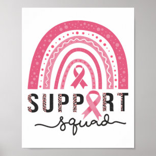 Squad Brustkrebsbewusstsein Leopard Pink Regenboge Poster