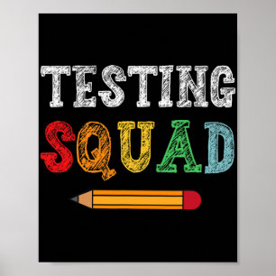 Squad Costume Test Day Lehrer Student Funny Schoo Poster