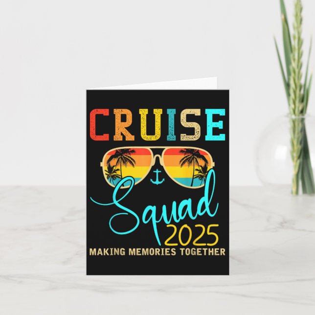Squad Crew Cruise 2025 Sommerferien Matching Fa Karte (Vorderseite)