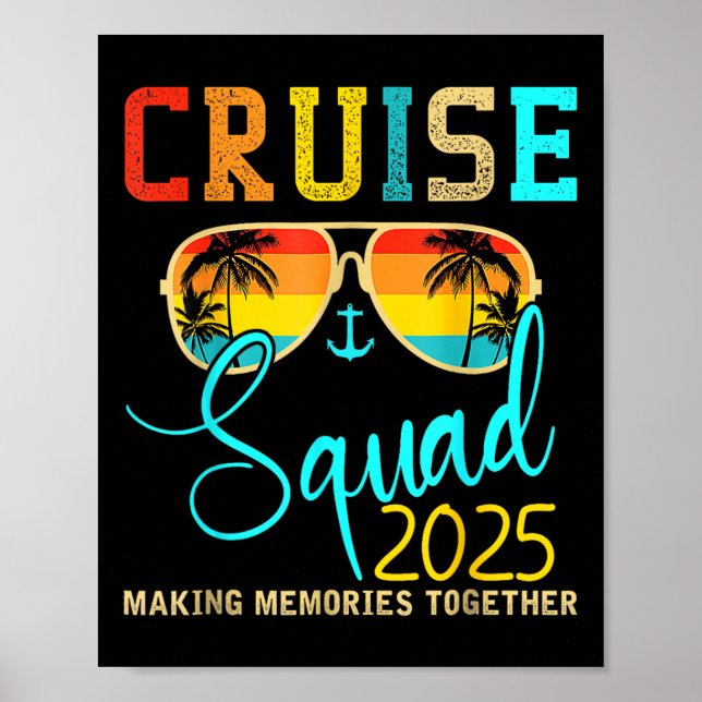 Squad Crew Cruise 2025 Sommerferien Matching Fa Poster (Vorne)