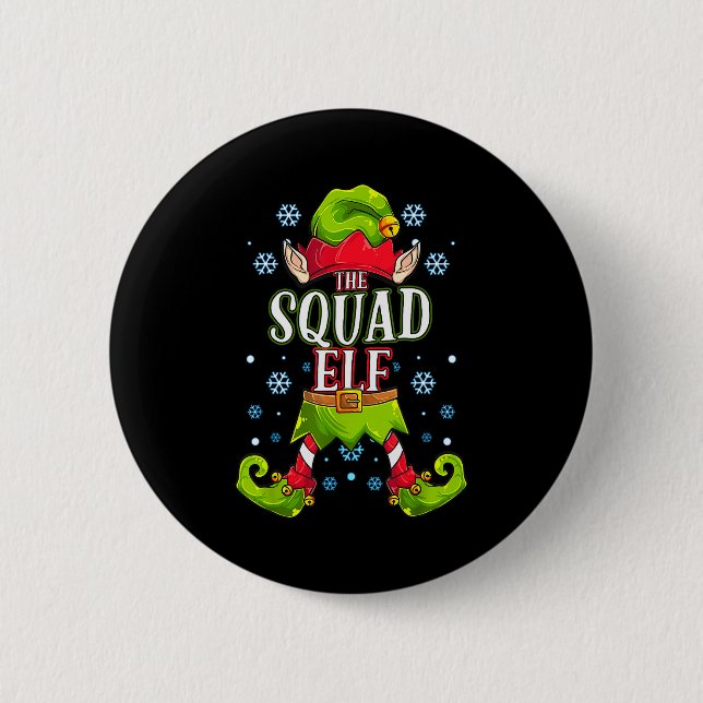 Squad Elf Matching Family Group Christmas Party  Button (Vorderseite)