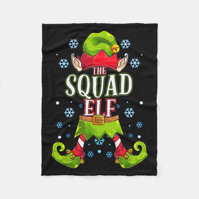 Squad Elf Matching Family Group Christmas Party  Fleecedecke (Vorderseite)