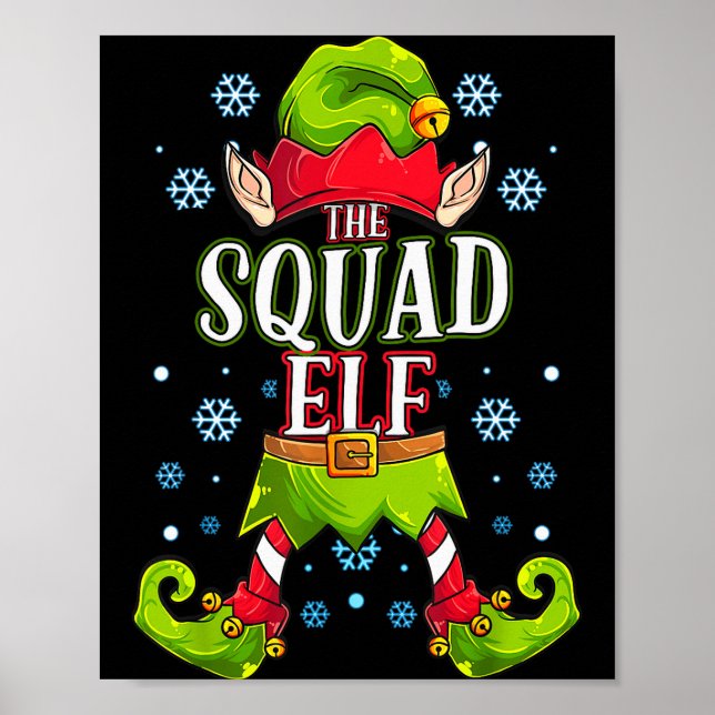 Squad Elf Matching Family Group Christmas Party  Poster (Vorne)
