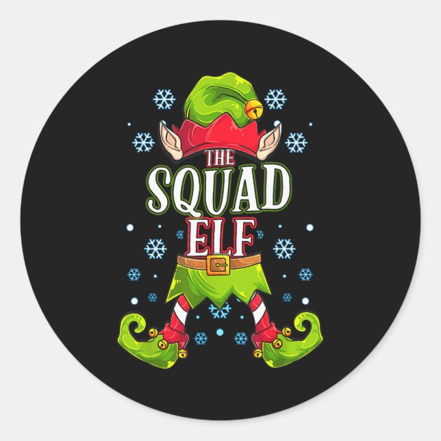Squad Elf Matching Family Group Christmas Party  Runder Aufkleber (Vorderseite)