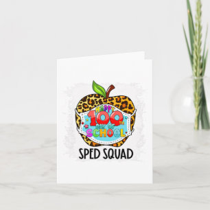 Squad Frohe 100. Schultag Gesichtsmaske Sped Ed Karte