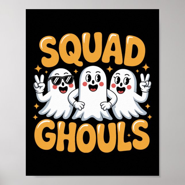 Squad Ghosts Matching Funny Halloween 2 Poster (Vorne)