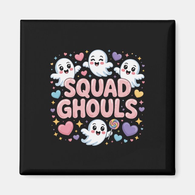 Squad Ghosts Matching Funny Halloween 4 Magnet (Vorne)
