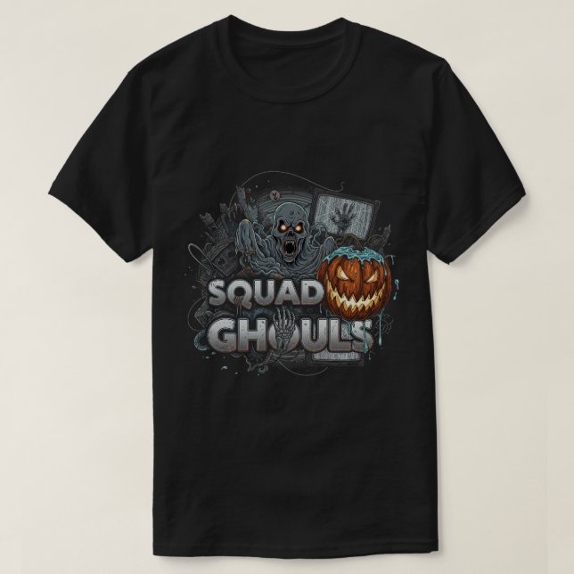 Squad Ghouls farbenfroher Halloween-Horror T-Shirt (Design vorne)