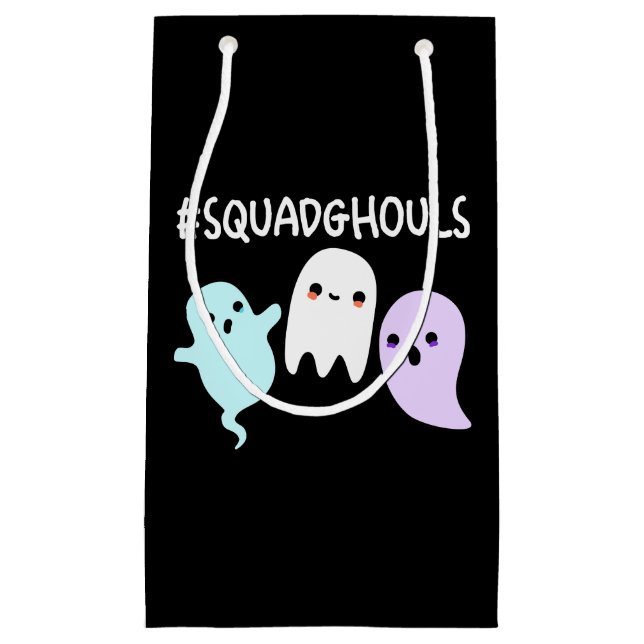 Squad Ghouls Funny Halloween Ghost Pun Dark BG Kleine Geschenktüte (Vorderseite)