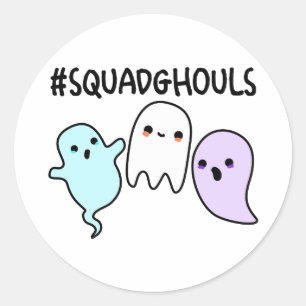 Squad Ghouls Funny Halloween Ghost Pun Runder Aufkleber