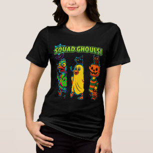 Squad Ghouls Lustiges Halloween-Ente Kürbis Geist Tri-Blend Shirt