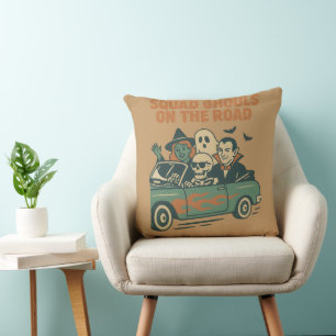 Squad Ghouls On The Road Retro Halloween Kissen