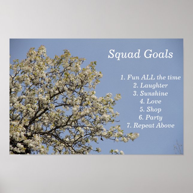 Squad Goals, Fun, Party, Liebe, Cooles Poster (Vorne)