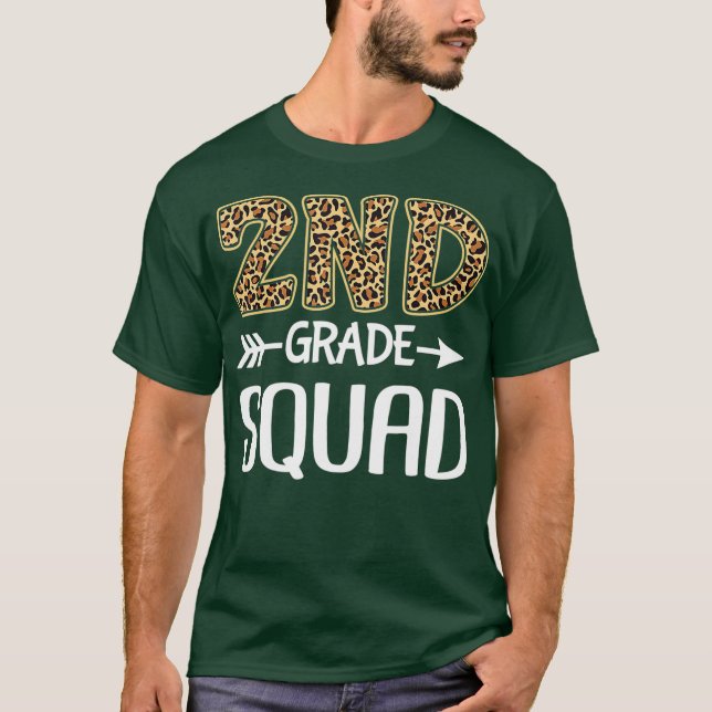 Squad Leopard Zweite Klasse Lehrer T-Shirt (Vorderseite)