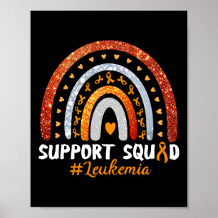 Squad Leukemia Awareness Orange Ribbon Regenbogen Poster