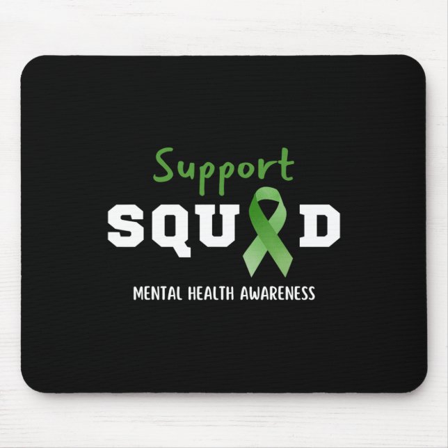 Squad Mental Health Awareness Fun Green Ribbon Mousepad (Vorne)