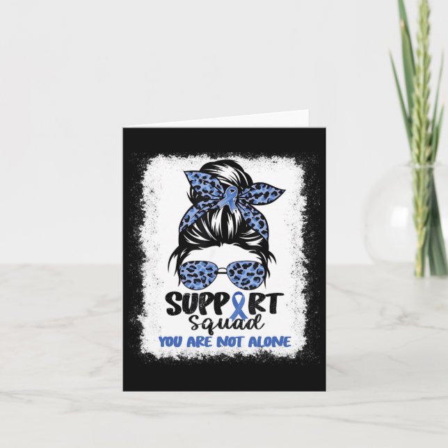 Squad Messy Bun Blue Warrior Ataxia Bewusstsein Karte (Vorderseite)