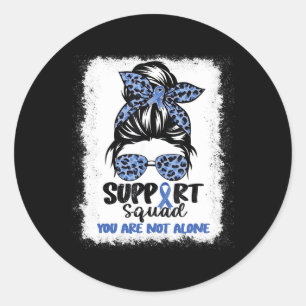 Squad Messy Bun Blue Warrior Ataxia Bewusstsein Runder Aufkleber