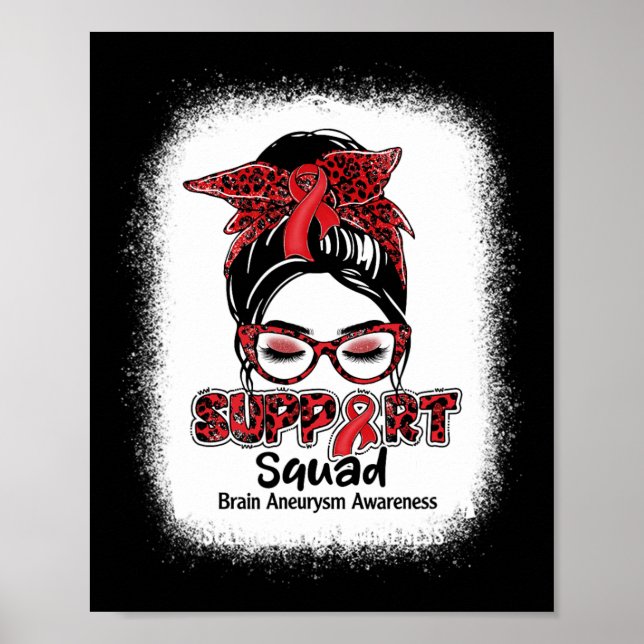 Squad Messy Bun Burgundy Ribbon Brain Aneurysm 1 Poster (Vorne)
