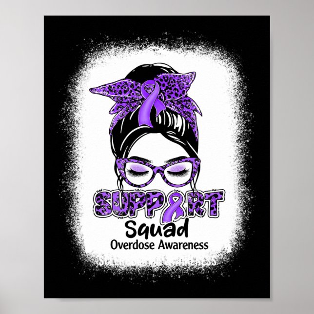 Squad Messy Bun Lila Ribbon Überdosierung Bewussts Poster (Vorne)