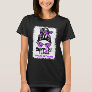Squad Messy Bun Lila Warrior Alzheimerheimer Awa T-Shirt