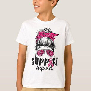 Squad Messy Bun Pink Krieger Brustkrebs Awarene T-Shirt